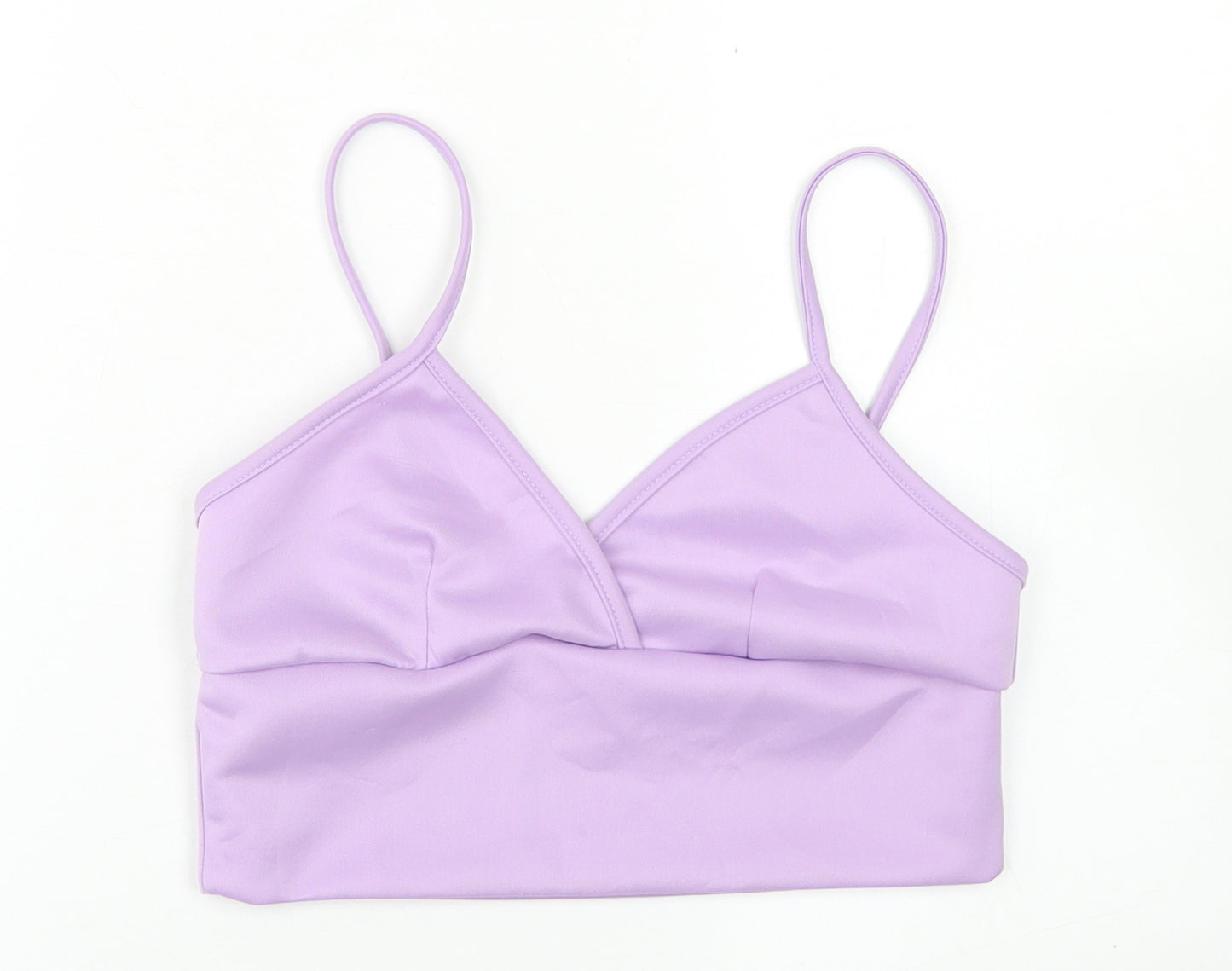 Boohoo Womens Purple  Polyester Cropped Tank Size 12 V-Neck