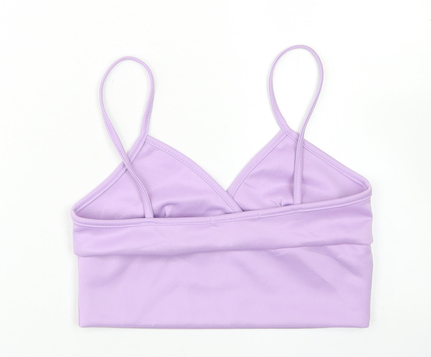 Boohoo Womens Purple  Polyester Cropped Tank Size 12 V-Neck