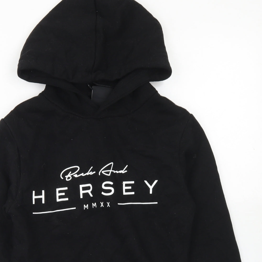 Beck & Hersey Boys Black  Cotton Pullover Hoodie Size 12-13 Years