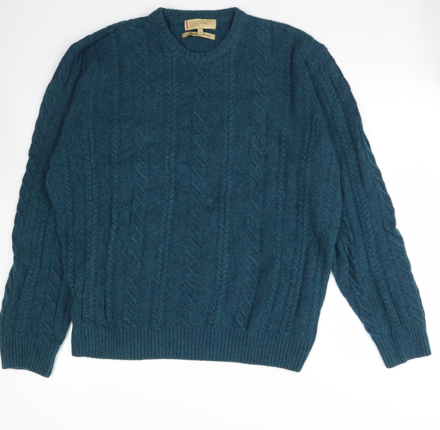 Marks and Spencer Mens Blue Crew Neck  Wool Pullover Jumper Size XL