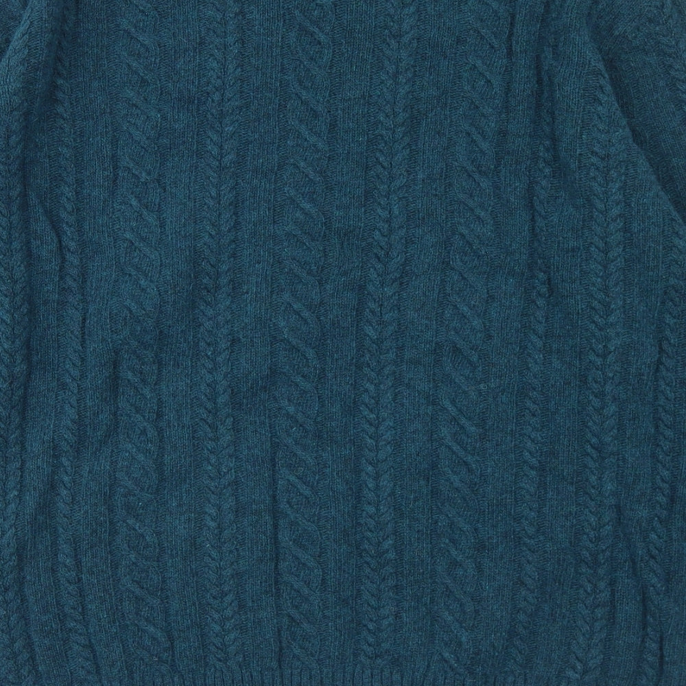 Marks and Spencer Mens Blue Crew Neck  Wool Pullover Jumper Size XL