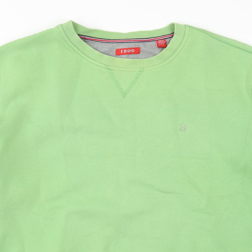 IZOD Mens Green  Cotton Pullover Sweatshirt Size L