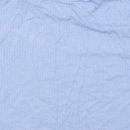 SheIn Womens Blue  Viscose Cropped T-Shirt Size M Crew Neck