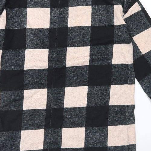 F&F Womens Black Check Polyester Tunic T-Shirt Size 8 Round Neck