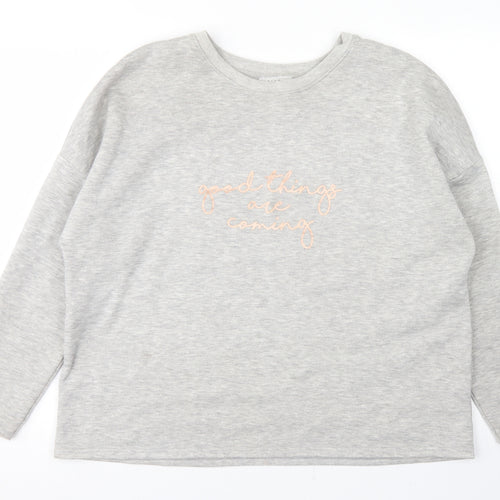 Papaya Womens Grey  Polyester Pullover Sweatshirt Size L   - Good things are coming