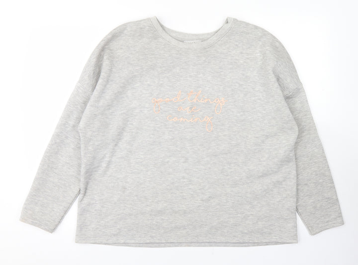 Papaya Womens Grey Polyester Pullover Sweatshirt Size L - Good things are coming