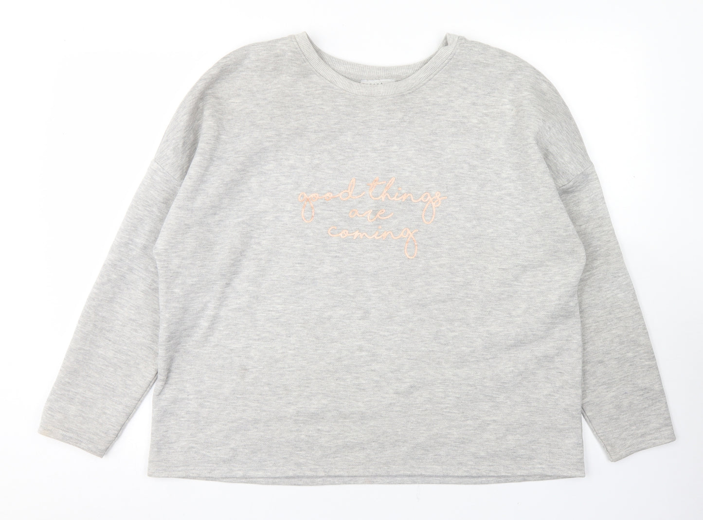 Papaya Womens Grey  Polyester Pullover Sweatshirt Size L   - Good things are coming