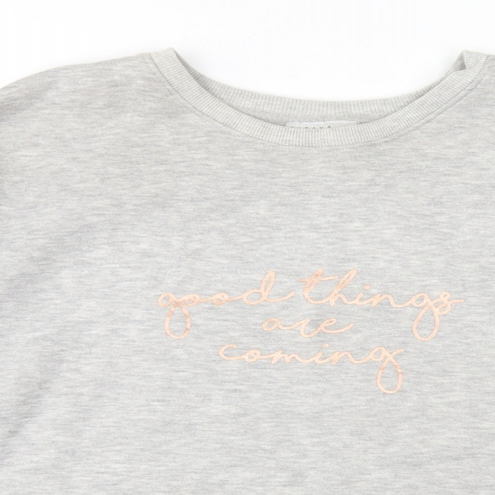 Papaya Womens Grey  Polyester Pullover Sweatshirt Size L   - Good things are coming