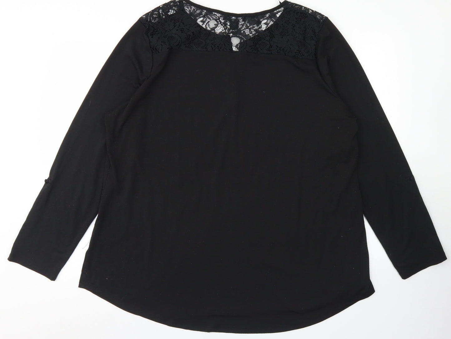 Primark Womens Black  Polyester Basic T-Shirt Size 2XL Round Neck
