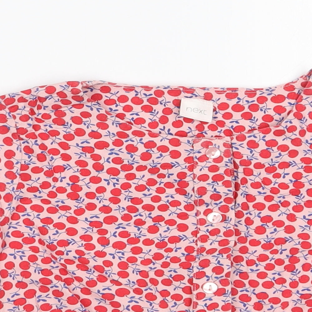 NEXT Girls Multicoloured  100% Viscose Basic Blouse Size 6 Years Round Neck Button