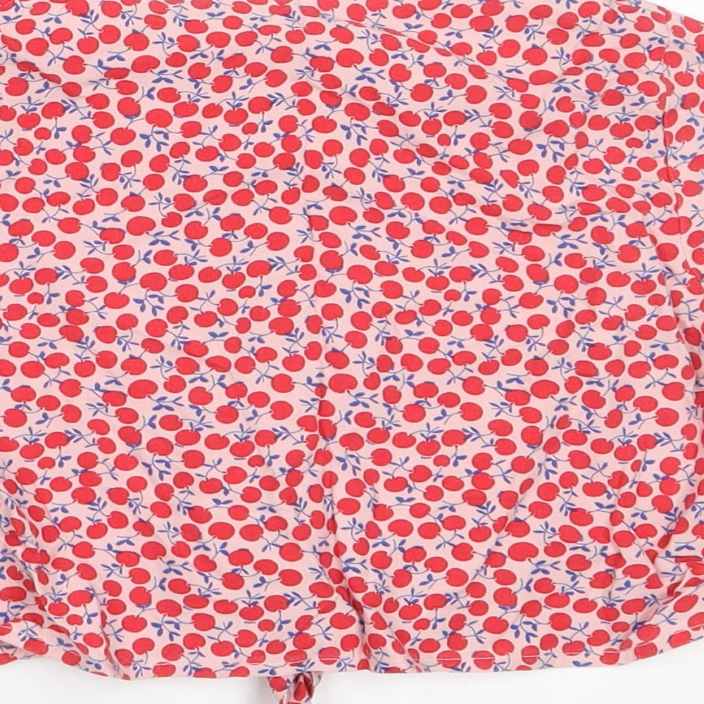 NEXT Girls Multicoloured  100% Viscose Basic Blouse Size 6 Years Round Neck Button