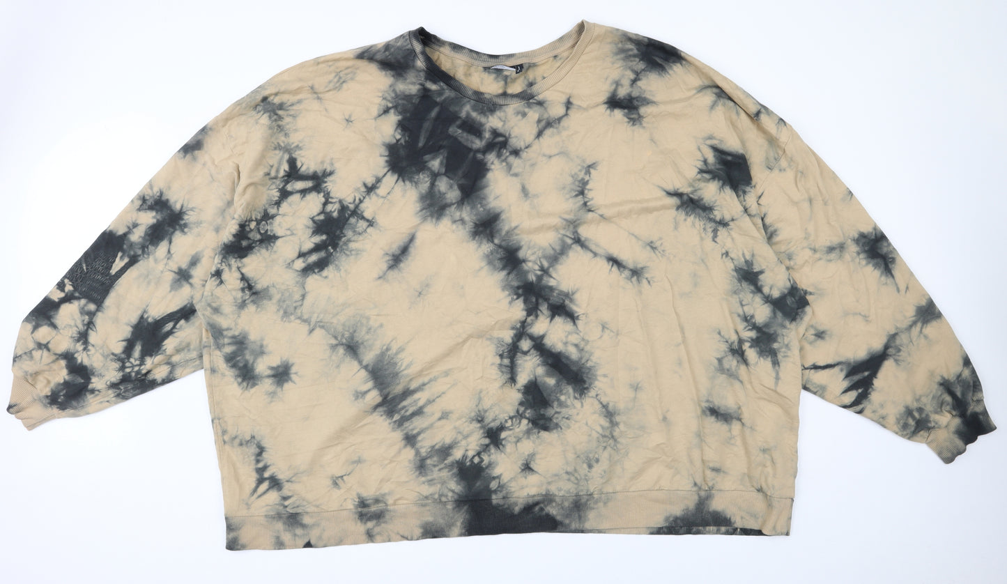 ASOS Curve Womens Beige  100% Cotton Pullover Sweatshirt Size 28  Pullover - Tye Dye effect