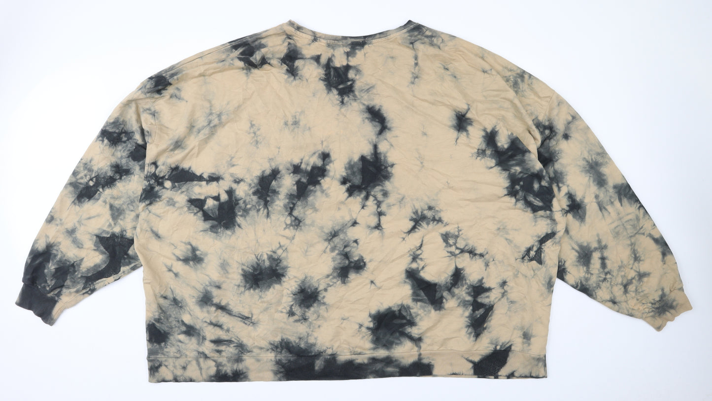 ASOS Curve Womens Beige  100% Cotton Pullover Sweatshirt Size 28  Pullover - Tye Dye effect