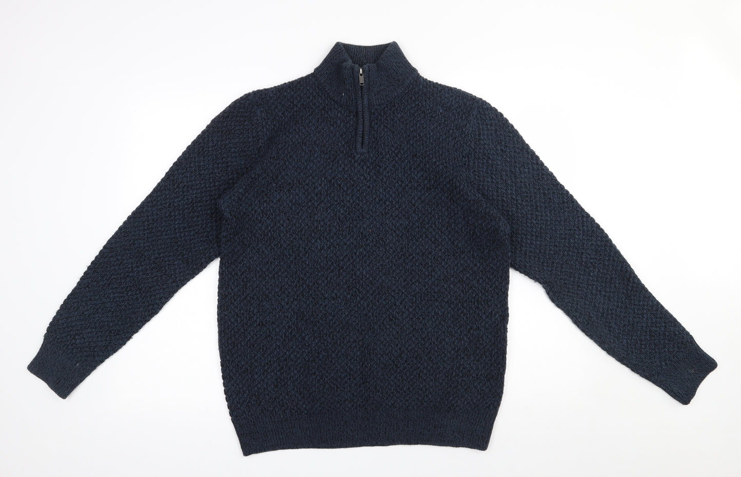 Matalan Mens Blue High Neck  Acrylic Pullover Jumper Size M