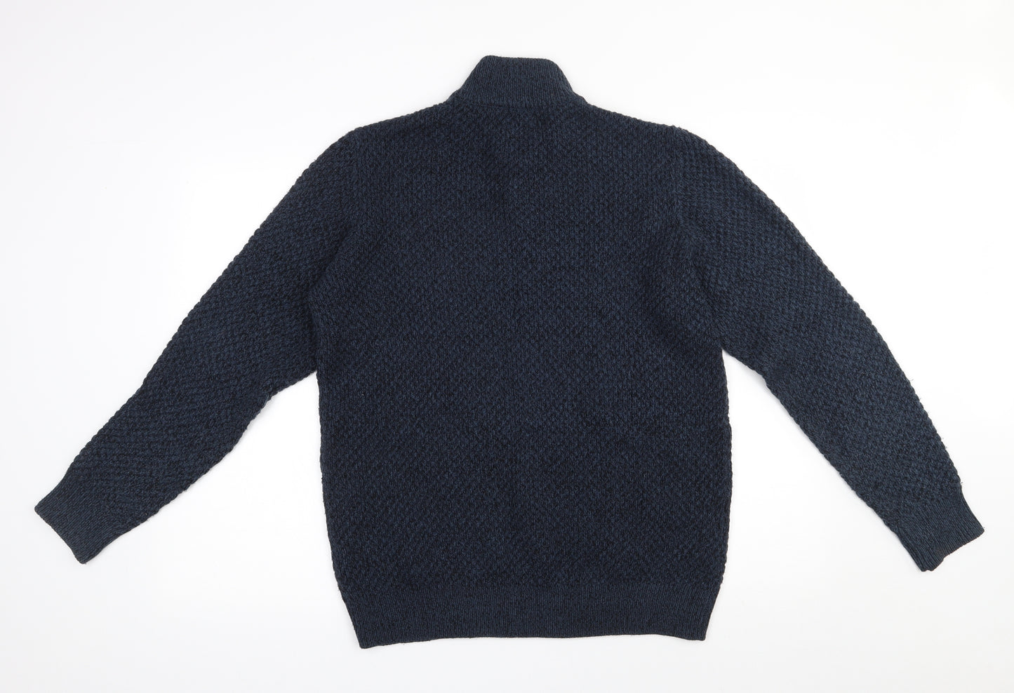 Matalan Mens Blue High Neck  Acrylic Pullover Jumper Size M