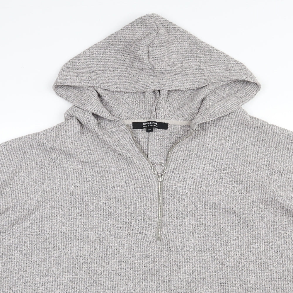 J D Williams Womens Grey  Viscose Pullover Hoodie Size 26  Zip