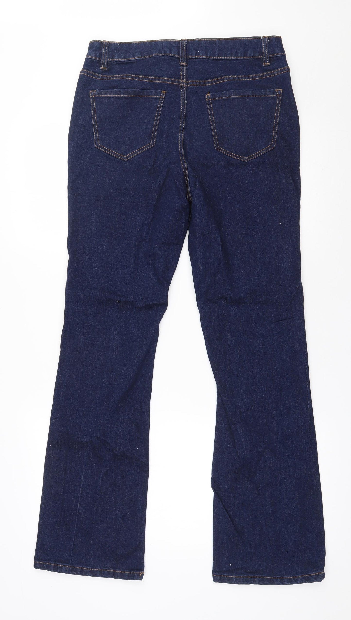 George Womens Blue  Cotton Bootcut Jeans Size 12 L30 in Regular Zip