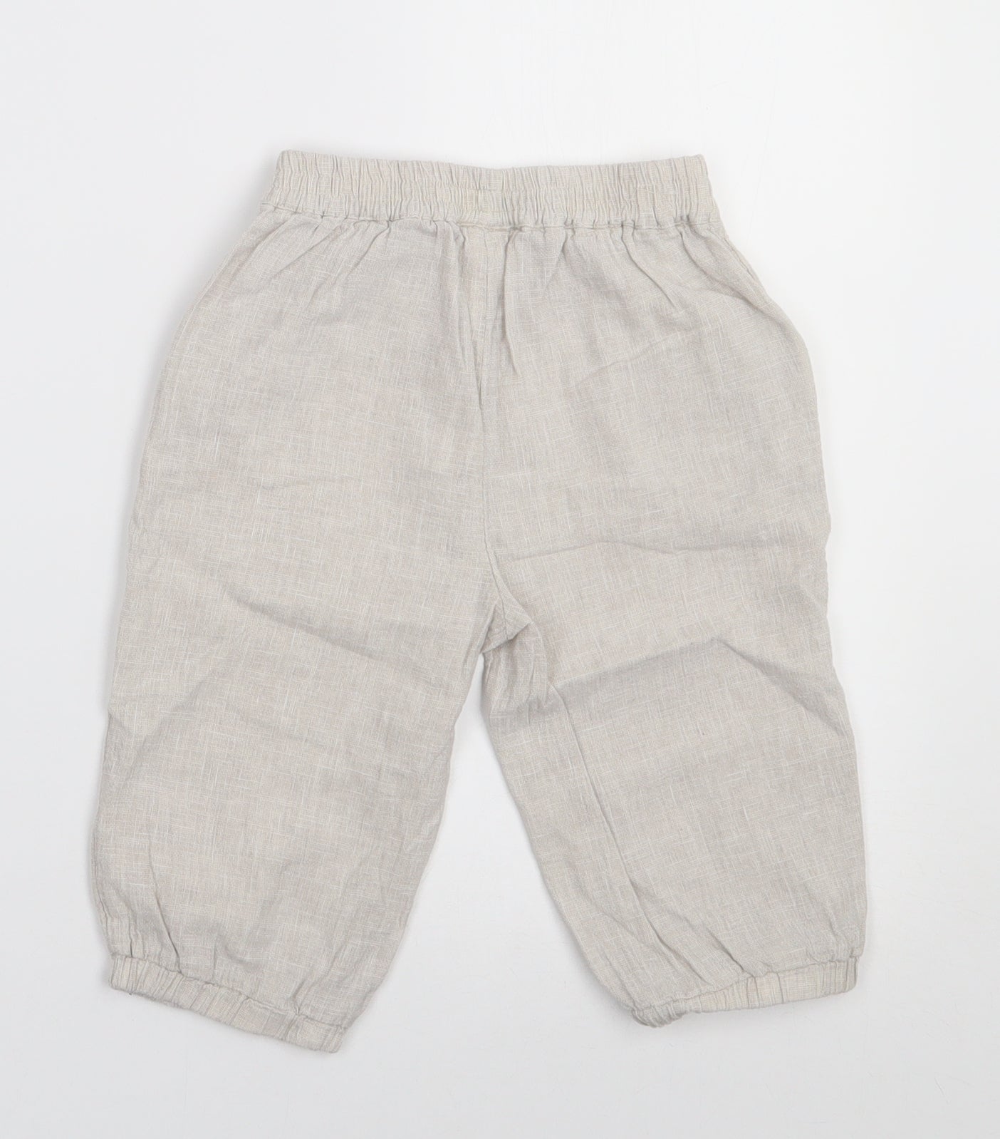 NEXT Girls Beige  Linen Bloomer Trousers Size 3-4 Years  Regular Pullover