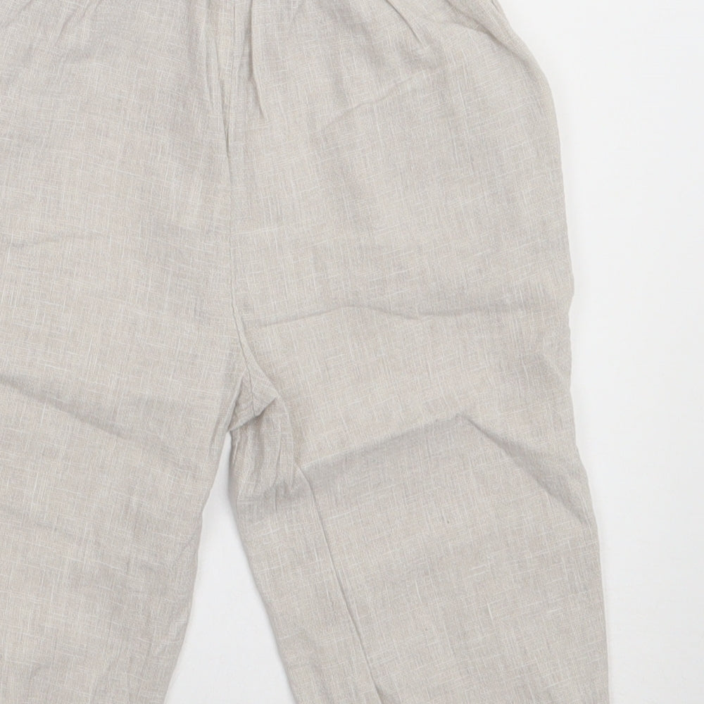 NEXT Girls Beige  Linen Bloomer Trousers Size 3-4 Years  Regular Pullover