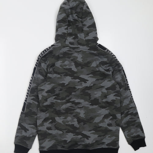 George Boys Green Camouflage Cotton Pullover Hoodie Size 12-13 Years  Pullover