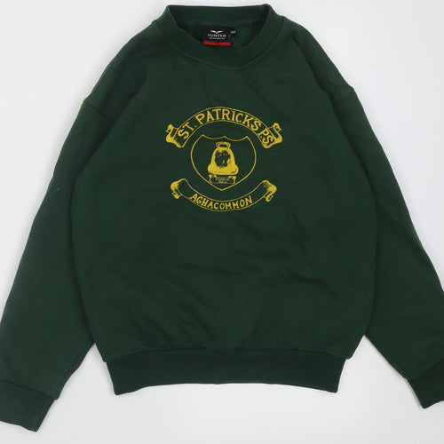 Hunter Boys Green  Cotton Pullover Sweatshirt Size 10-11 Years  Pullover - St Patricks P.s Aghacommon