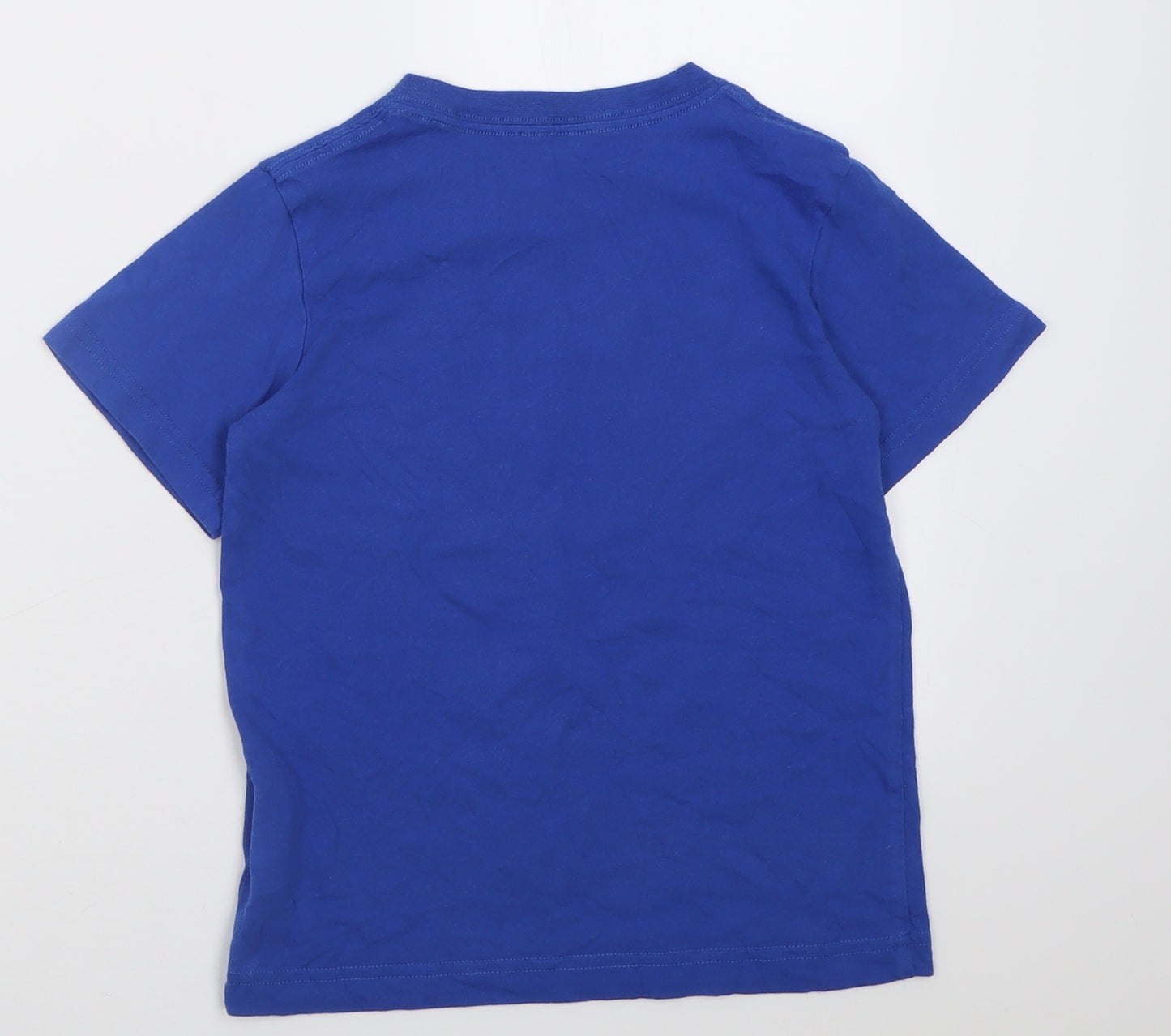 Nike Boys Blue  Cotton Basic T-Shirt Size 6-7 Years Crew Neck Pullover