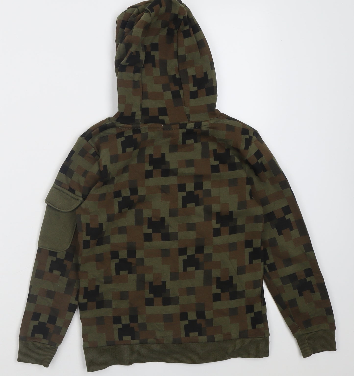 George Boys Green Camouflage Coir Pullover Hoodie Size 6-7 Years  Pullover - Minecraft