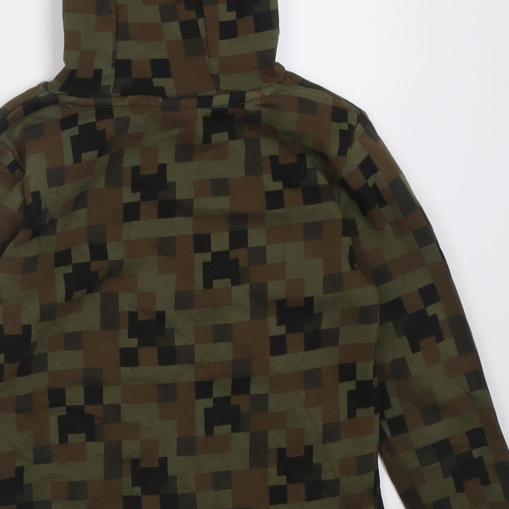 George Boys Green Camouflage Coir Pullover Hoodie Size 6-7 Years  Pullover - Minecraft