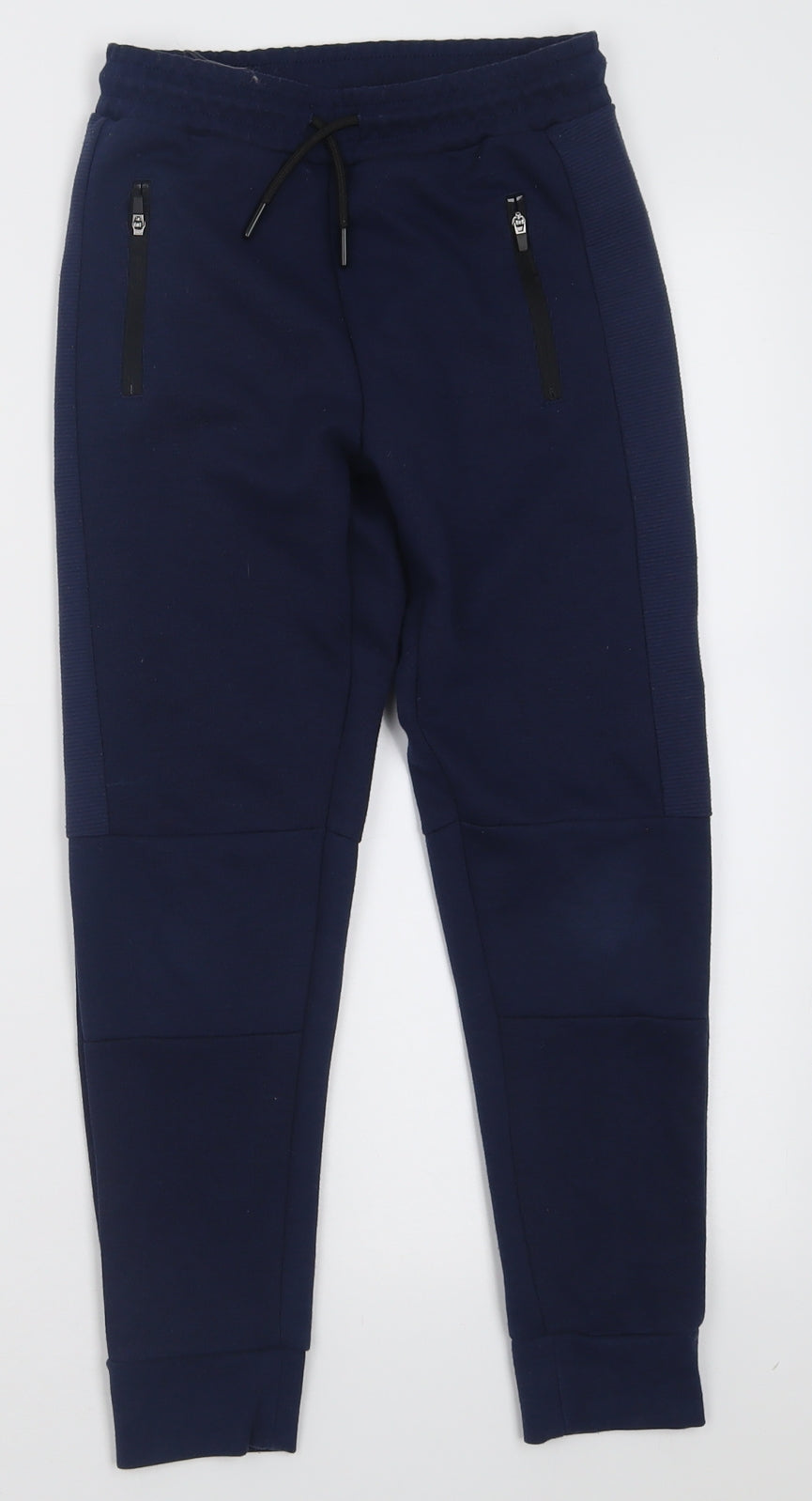 Dunnes Stores Boys Blue  Cotton Jogger Trousers Size 8-9 Years  Regular Tie