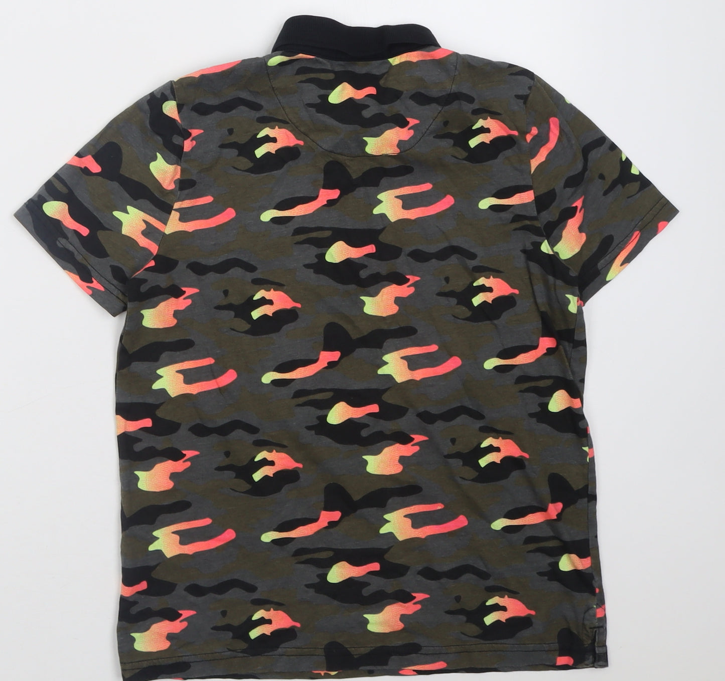 F&F Boys Multicoloured Camouflage Cotton Basic Polo Size 9-10 Years Collared Button