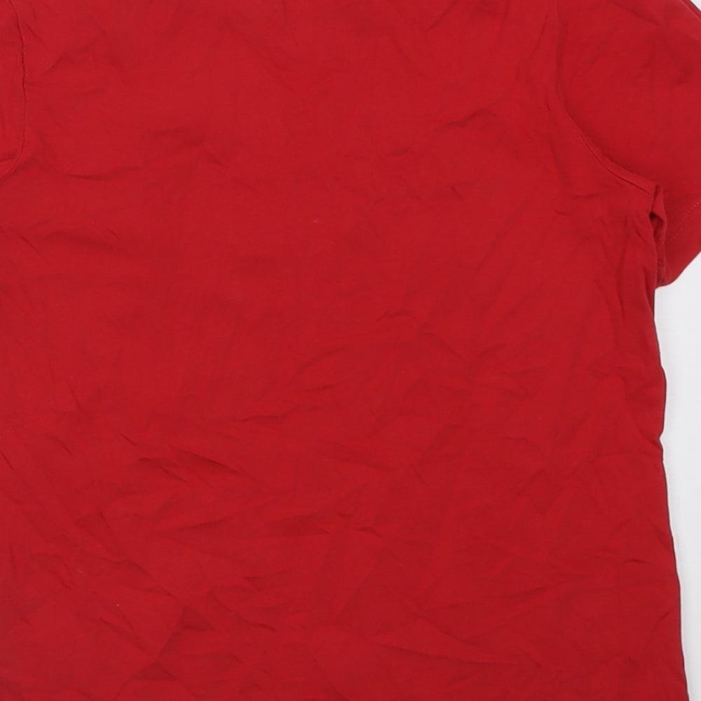 JACK & JONES Boys Red  Cotton Basic T-Shirt Size 10 Years Crew Neck Pullover
