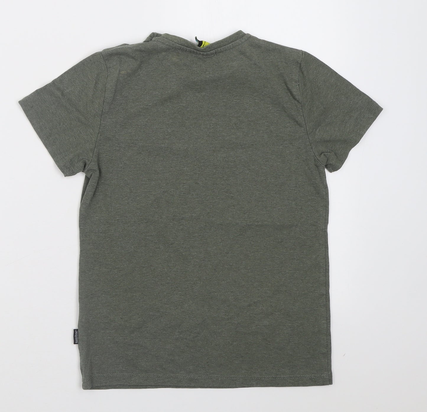 Primark Girls Green  Polyester Basic T-Shirt Size 7-8 Years Crew Neck Pullover - smiley world