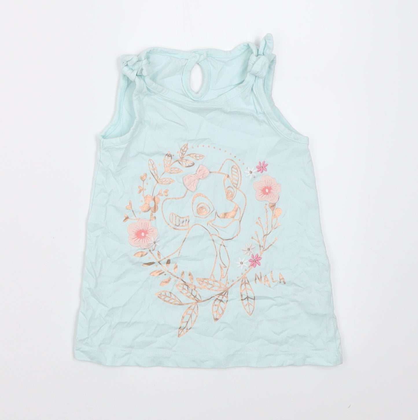 George Girls Green  Cotton Basic Tank Size 12-18 Months Crew Neck Pullover - Nala Lion King