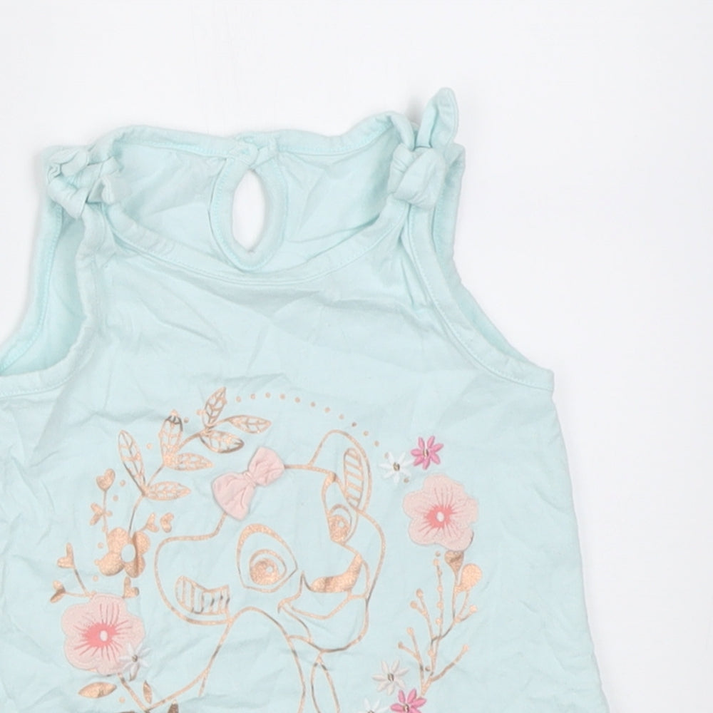 George Girls Green  Cotton Basic Tank Size 12-18 Months Crew Neck Pullover - Nala Lion King