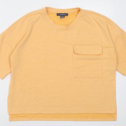 Primark Womens Orange  Polyester Cropped T-Shirt Size M Crew Neck