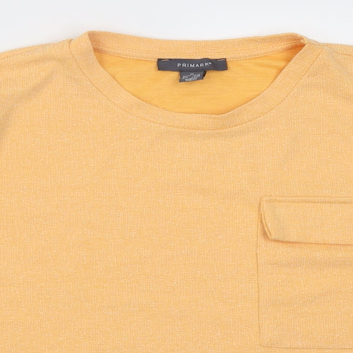 Primark Womens Orange  Polyester Cropped T-Shirt Size M Crew Neck
