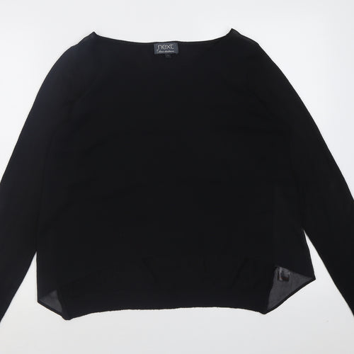 NEXT Womens Black Crew Neck  Acrylic Pullover Jumper Size 10