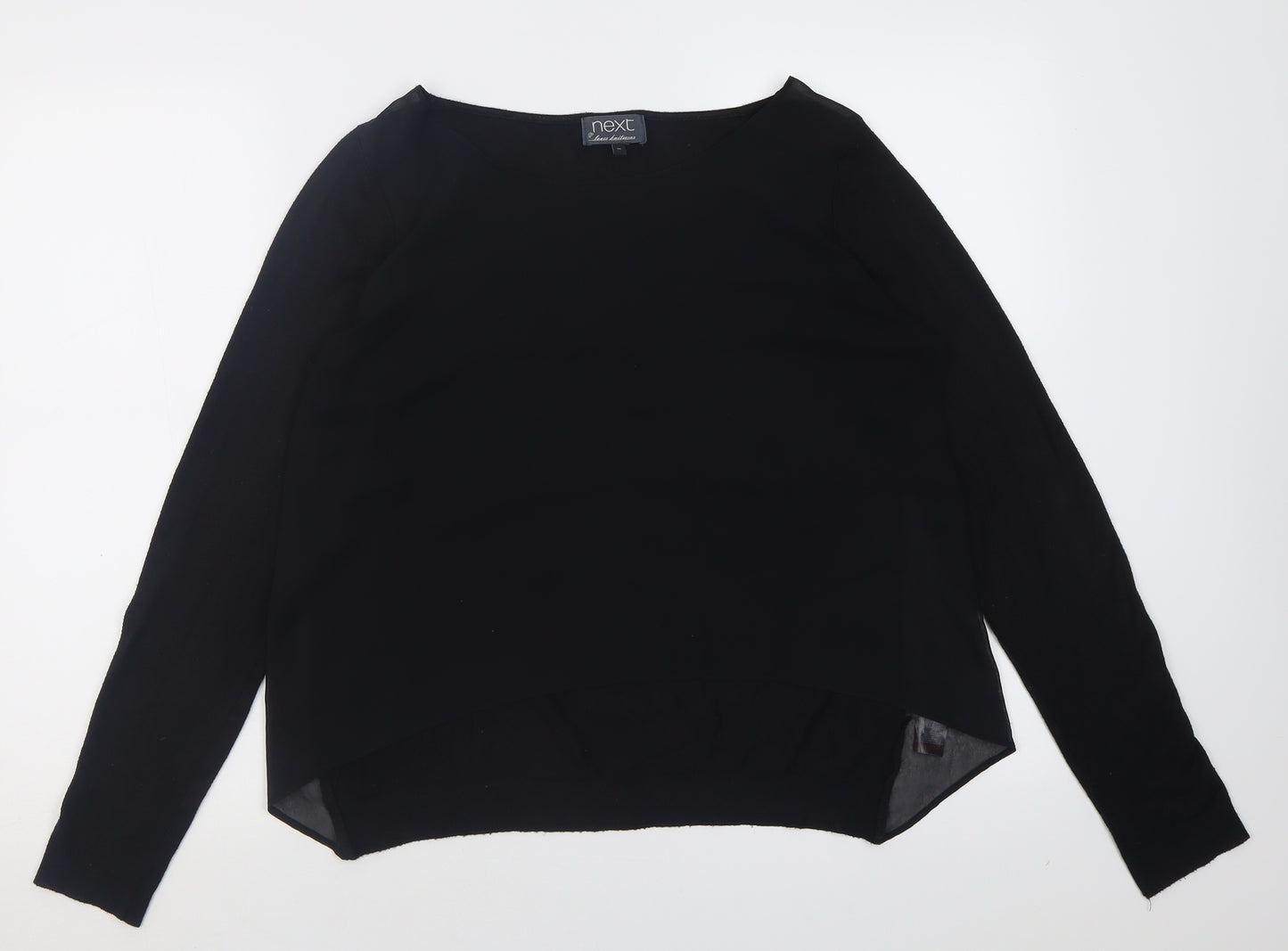 NEXT Womens Black Crew Neck  Acrylic Pullover Jumper Size 10
