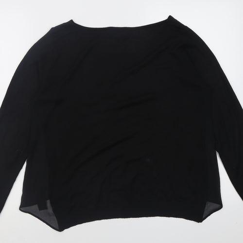 NEXT Womens Black Crew Neck  Acrylic Pullover Jumper Size 10