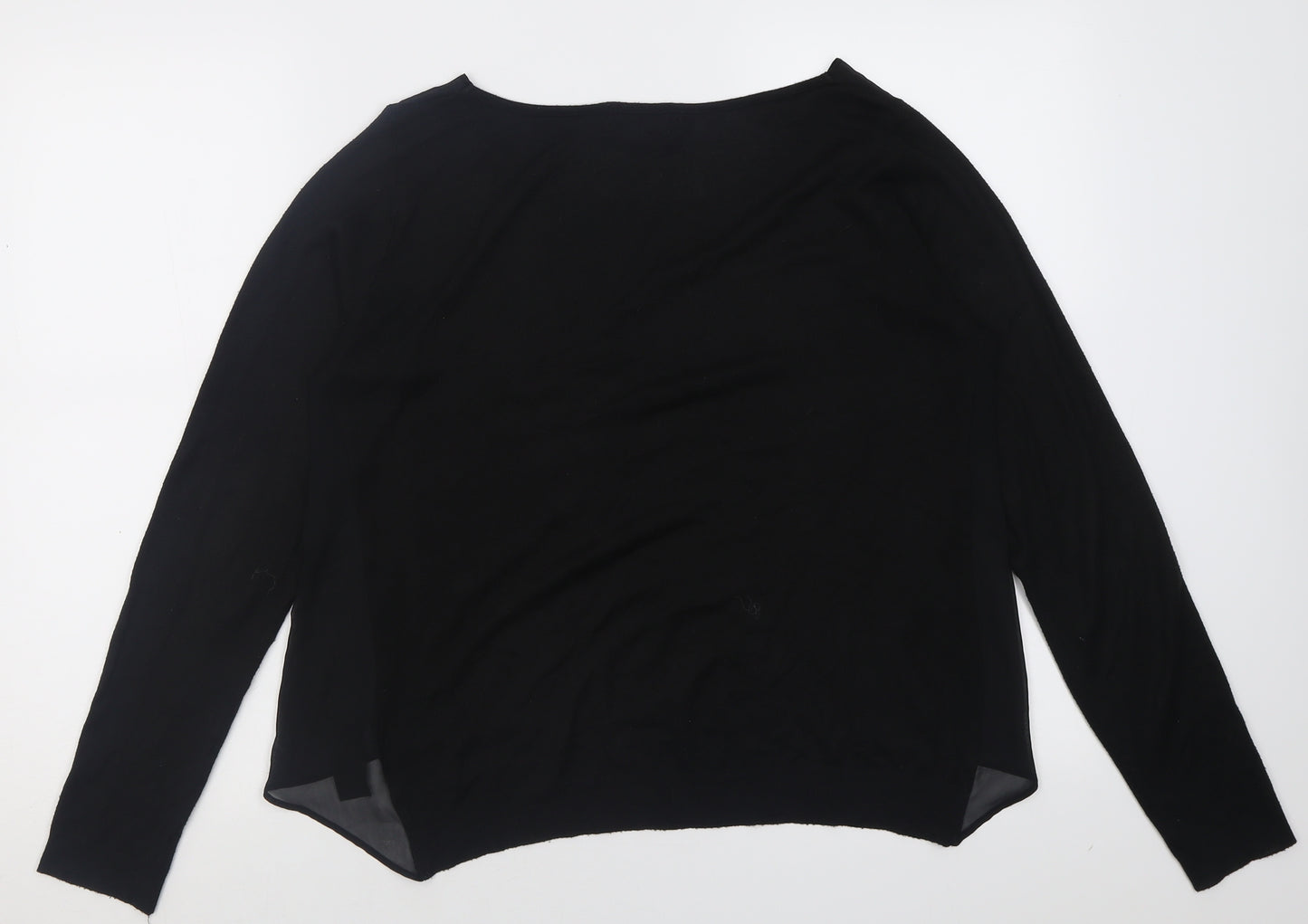 NEXT Womens Black Crew Neck  Acrylic Pullover Jumper Size 10