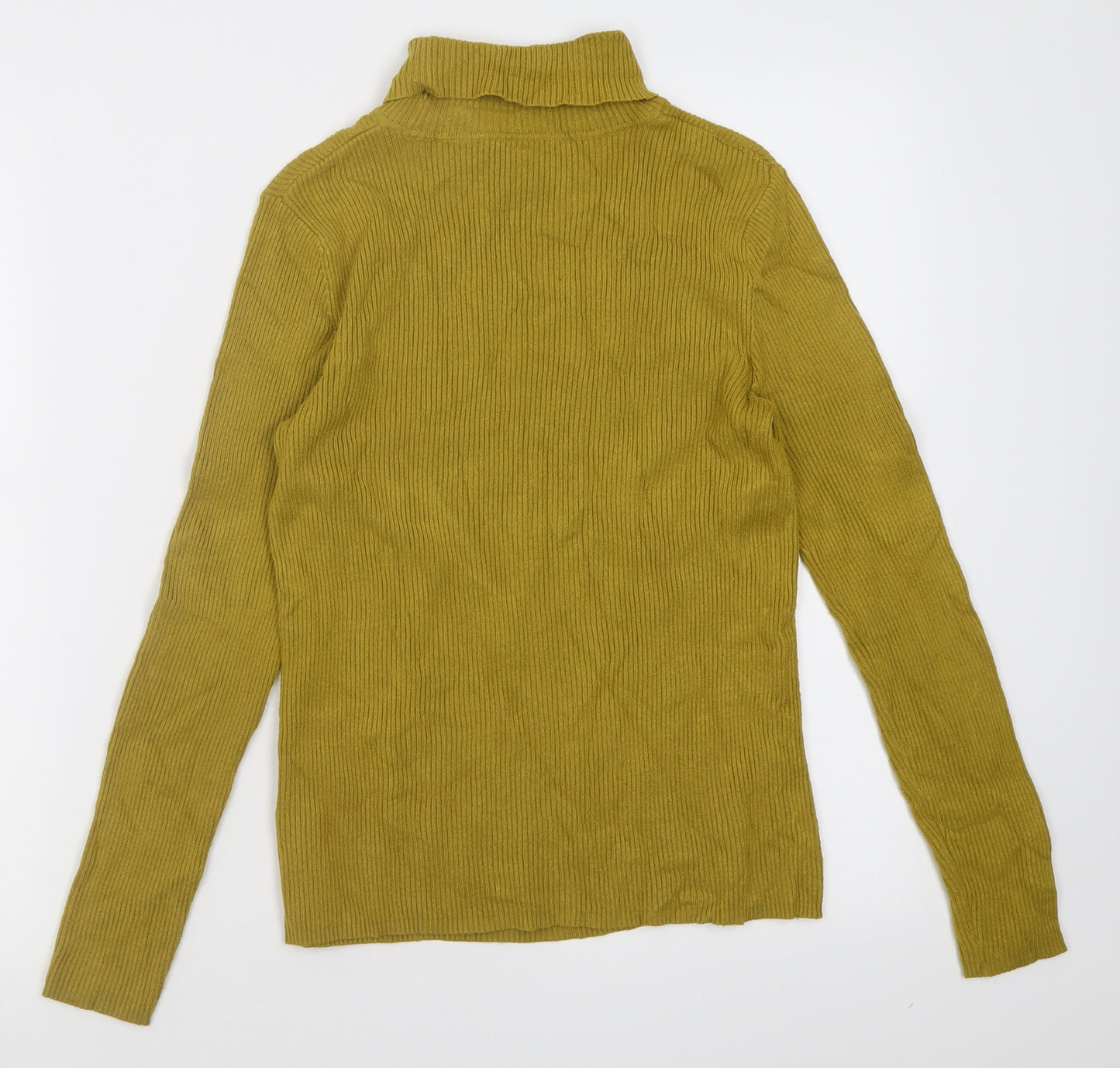 Marks and Spencer Womens Yellow Roll Neck  Viscose Pullover Jumper Size 12