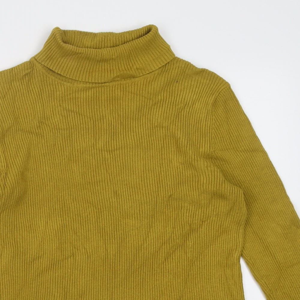 Marks and Spencer Womens Yellow Roll Neck  Viscose Pullover Jumper Size 12