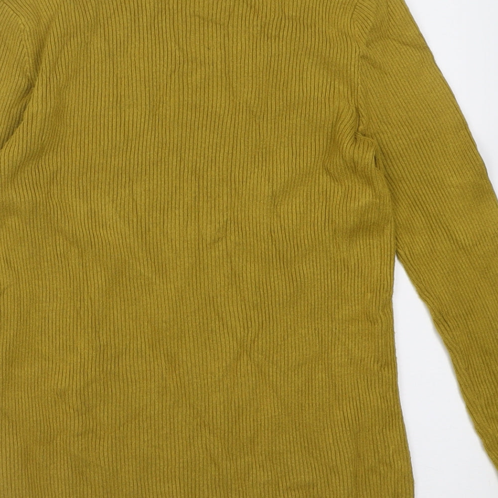 Marks and Spencer Womens Yellow Roll Neck  Viscose Pullover Jumper Size 12