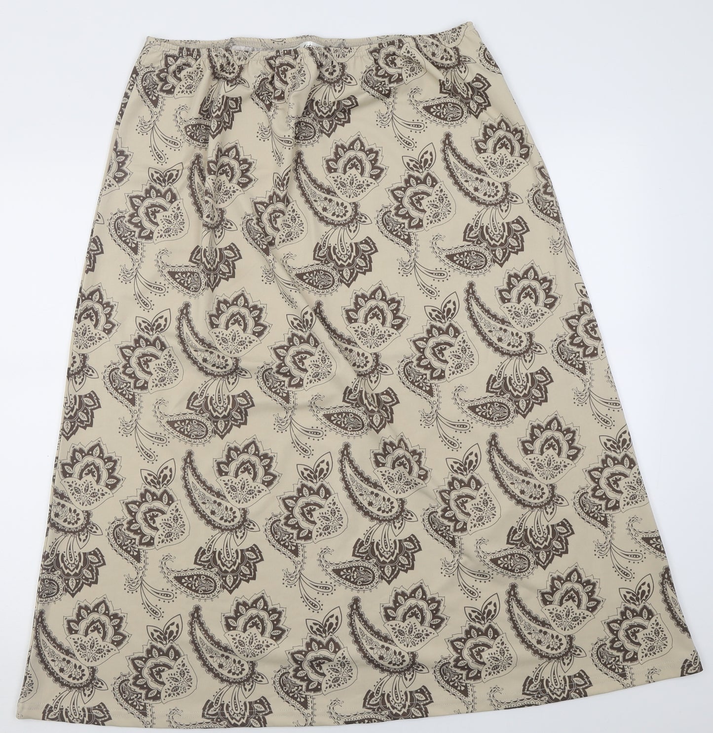 Traditions Womens Beige Geometric Polyester A-Line Skirt Size 16