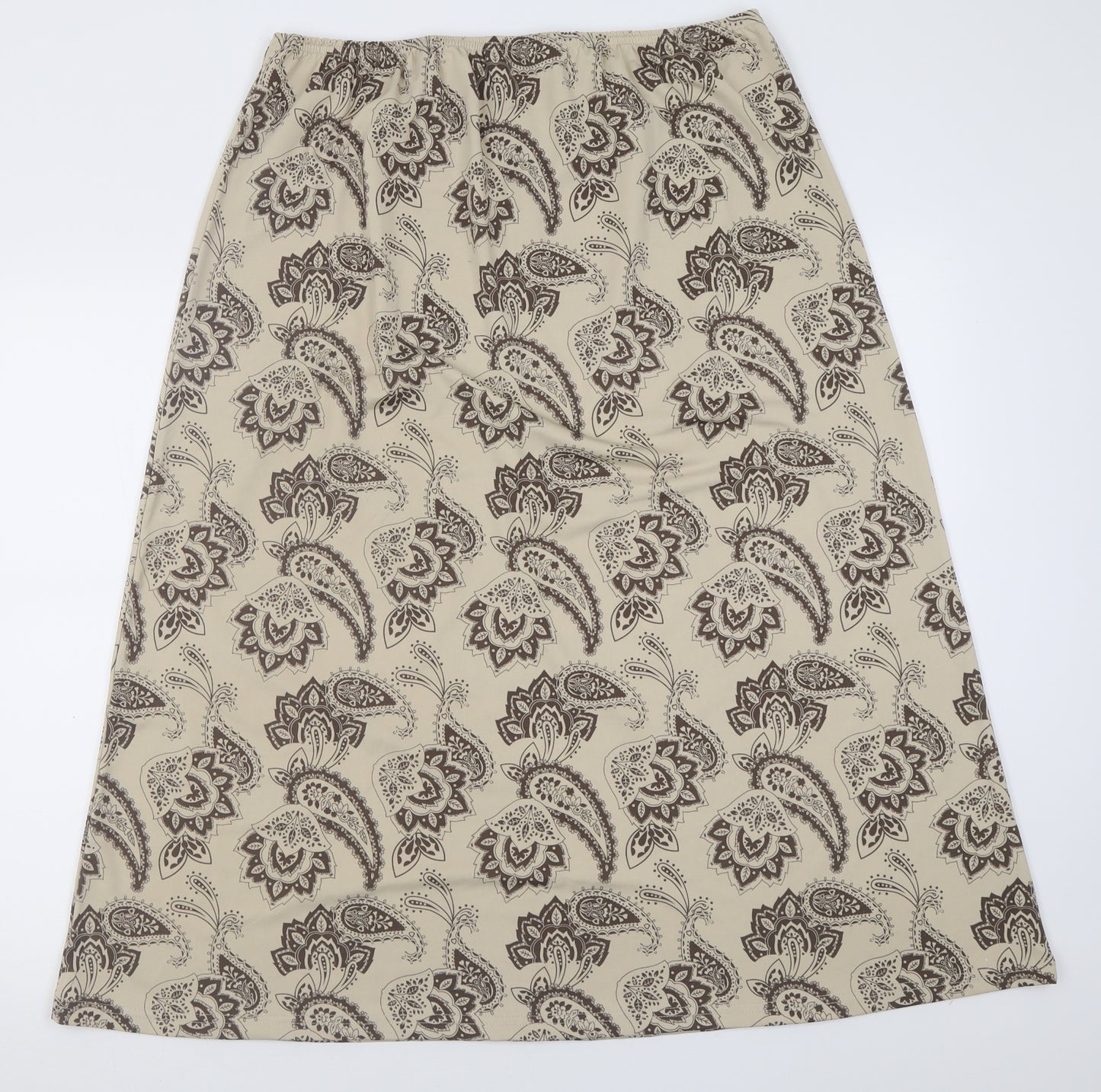 Traditions Womens Beige Geometric Polyester A-Line Skirt Size 16