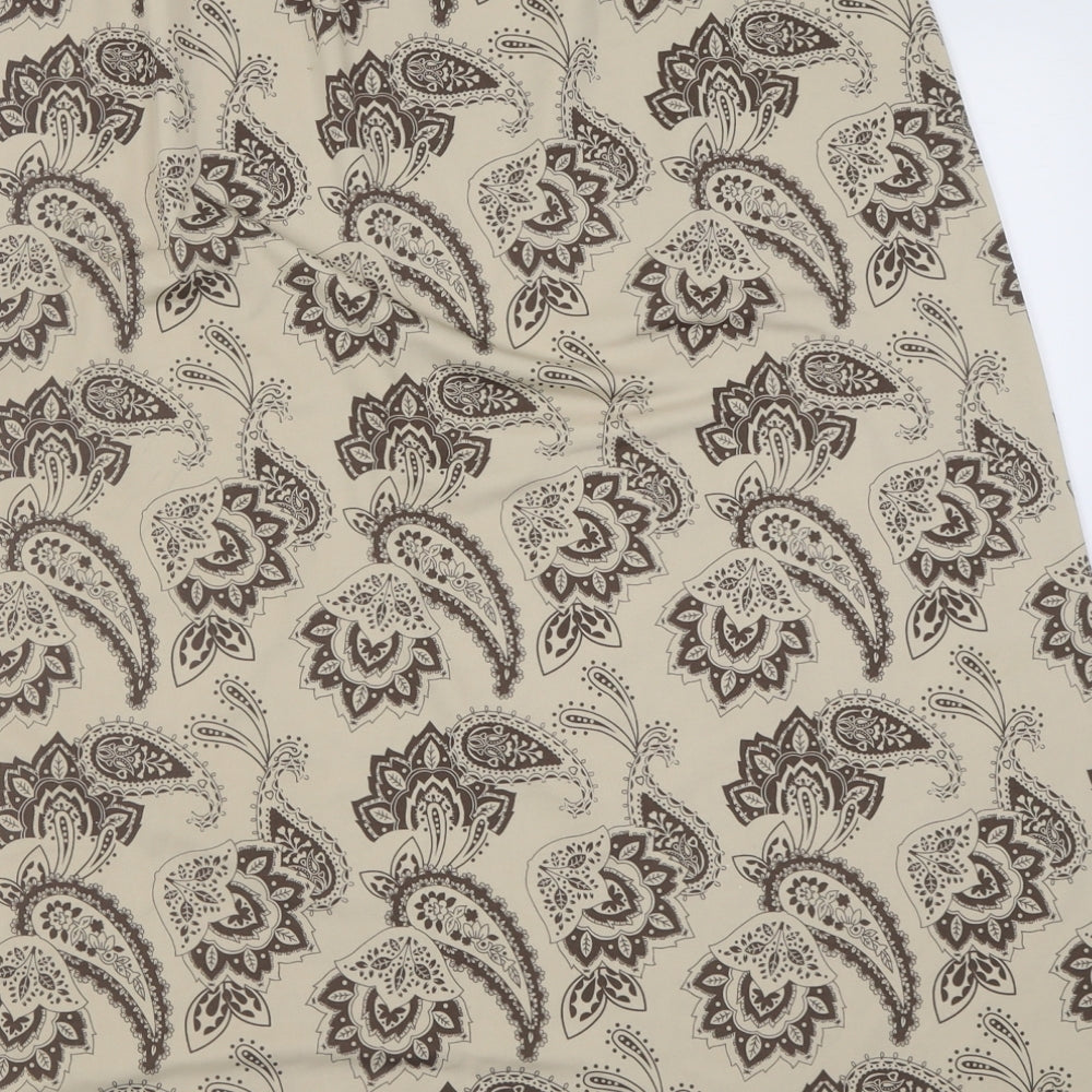 Traditions Womens Beige Geometric Polyester A-Line Skirt Size 16