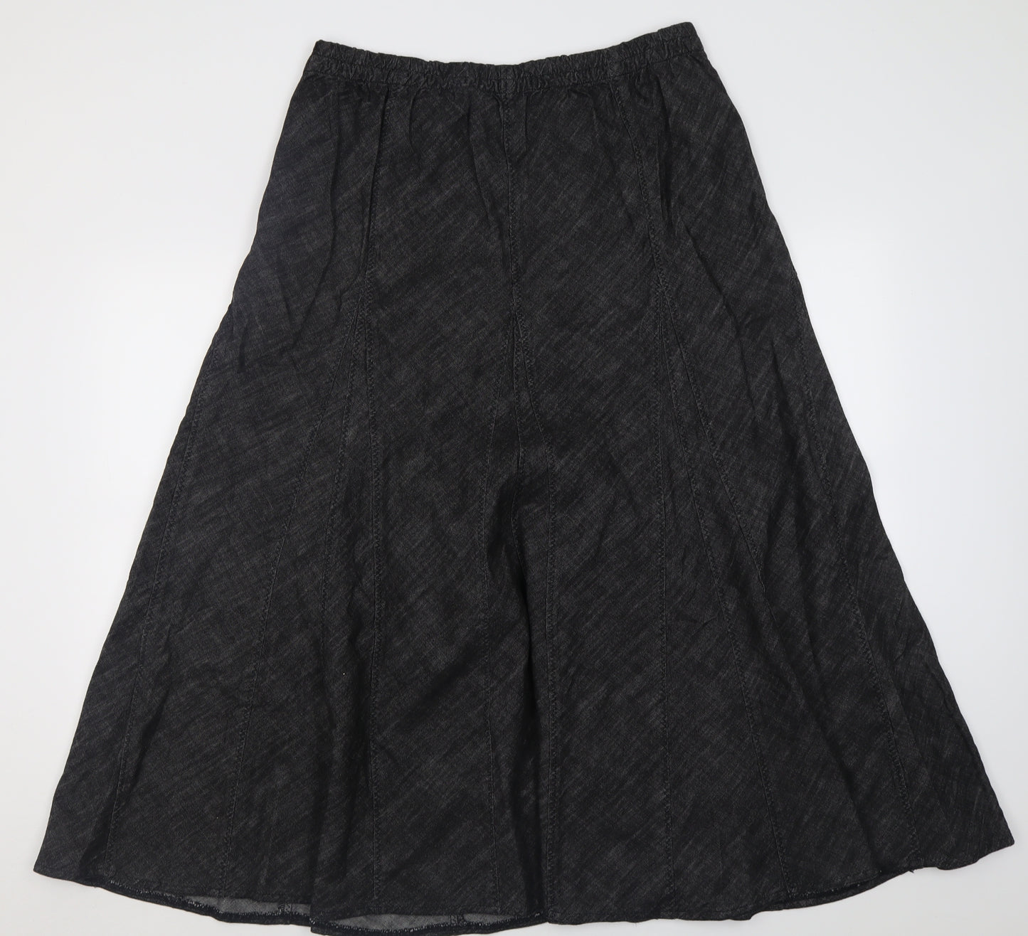 Casual Comfort Womens Black  Cotton A-Line Skirt Size 16