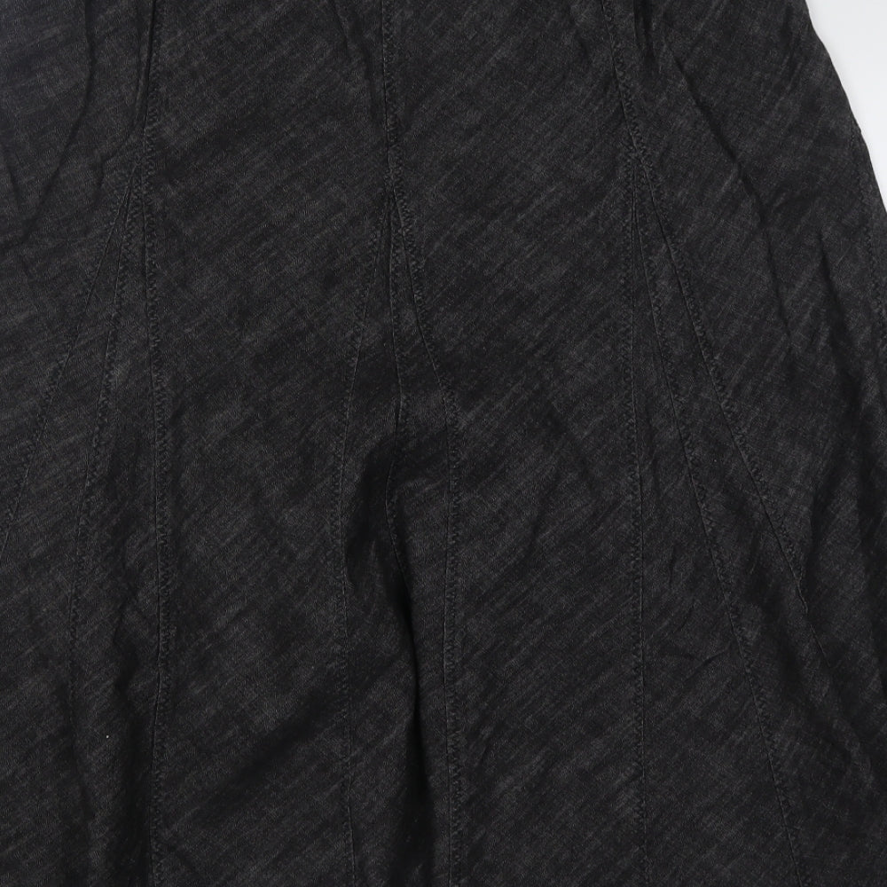 Casual Comfort Womens Black  Cotton A-Line Skirt Size 16