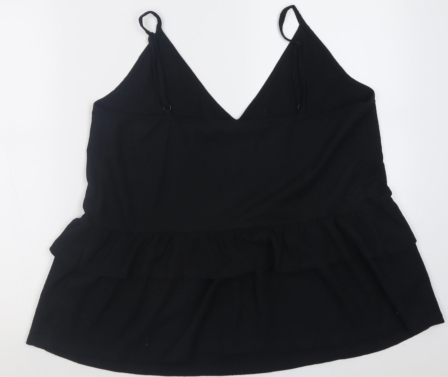 George Womens Black  Polyester Basic Tank Size 14 V-Neck