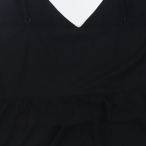George Womens Black  Polyester Basic Tank Size 14 V-Neck